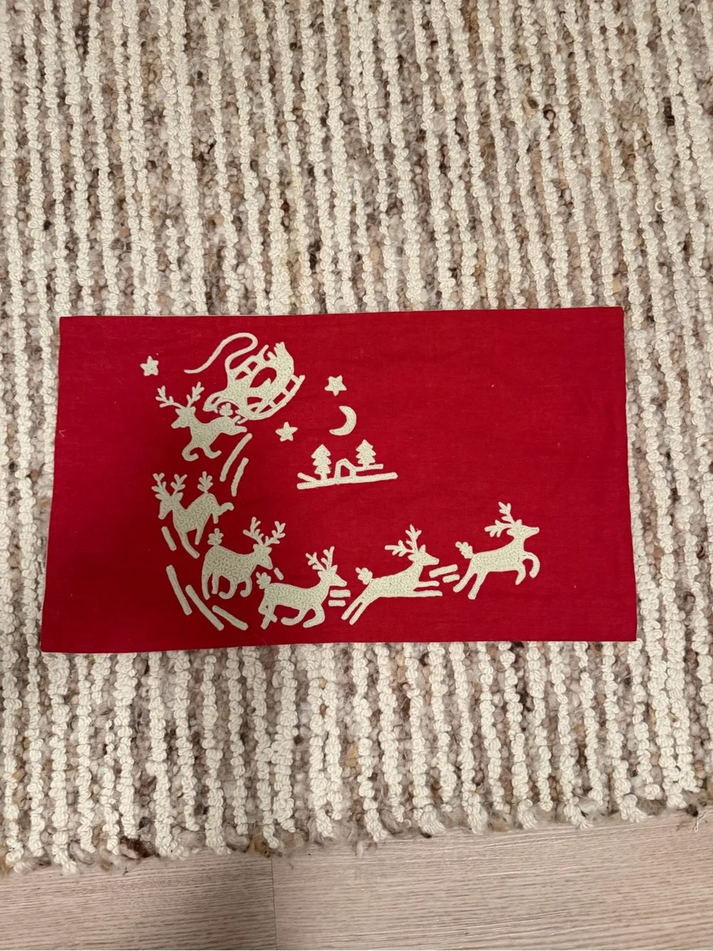 Sarita Handa Embroidered Christmas Pillow Cover 12x21